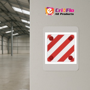 Indicator rosu cu alb pentru gabarit depasit transport trafic, Sticker autocolant - Img 3