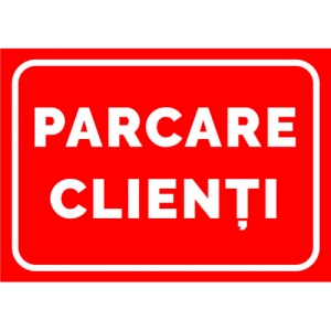 Indicator Rosu parcare clienti, Sticker autocolant