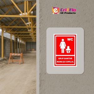 Indicator Rosu pentru grup sanitar mama si copilul, Sticker autocolant - Img 5
