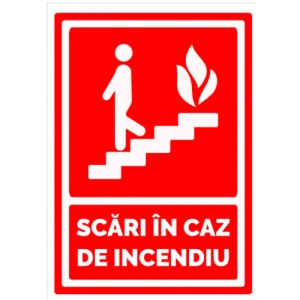 Indicator Scara in caz de incendiu, Sticker autocolant