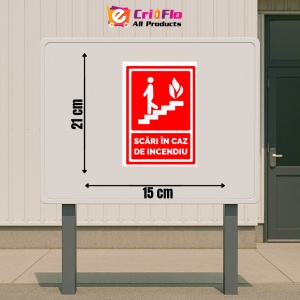 Indicator Scara in caz de incendiu, Sticker autocolant - Img 2
