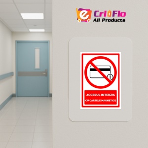 Indicator Semn accesul interzis cu cartele magnetice, Sticker autocolant - Img 5