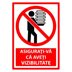 Indicator Semn asigurati-va ca aveti vizibilitatea, Sticker autocolant