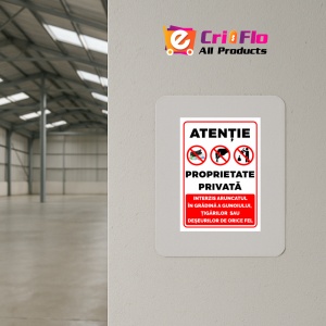 Indicator Semn atentie proprietate privata interzis aruncatul in gradina a gunoiului, Sticker autocolant - Img 4