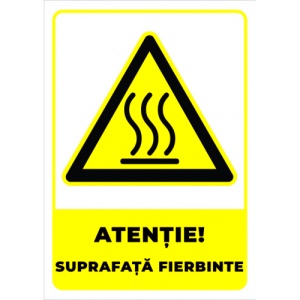 Indicator Semn atentie suprafata fierbinte, Sticker autocolant