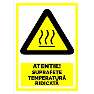 Indicator Semn atentie suprafete temperatura ridicata, Sticker autocolant