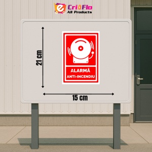 Indicator Semn cu Alarma de incendiu, Sticker autocolant - Img 2