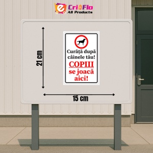 Indicator Semn curata dupa cainele tau copiii se joaca aici, Sticker autocolant - Img 2