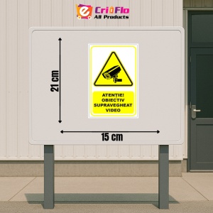Indicator Semn de avertizare pentru obiectiv supravegheat video, Sticker autocolant - Img 2