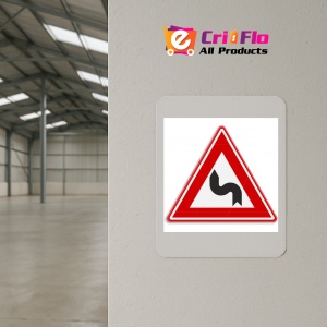 Indicator Semn de circulatie curba la stanga, Sticker autocolant - Img 4