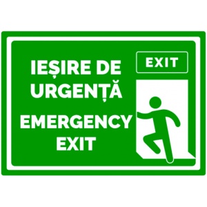 Indicator Semn de iesire de urgenta emergency exit, Sticker autocolant - Img 1