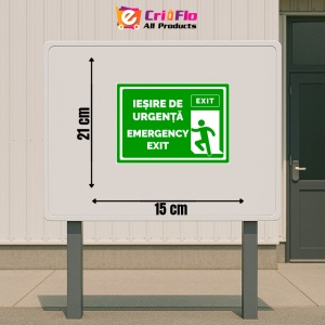 Indicator Semn de iesire de urgenta emergency exit, Sticker autocolant - Img 2
