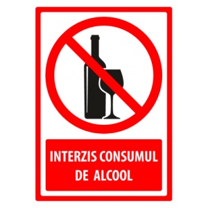 Indicator Semn de interzicerea consumului de alcool, Sticker autocolant