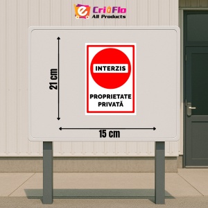 Indicator Semn de interzis proprietate privata, Sticker autocolant - Img 2