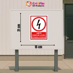 Indicator Semn de limita zona de lucru depasirea interzisa, Sticker autocolant - Img 2
