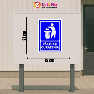 Indicator Semn de loc pastrati curatenia, Sticker autocolant - Img 2