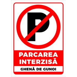 Indicator Semn de parcarea interzisa ghena de gunoi, Sticker autocolant