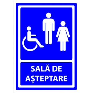 Indicator Semn de sala de asteptare, Sticker autocolant