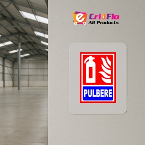 Indicator Semn de stingator cu pulbere, Sticker autocolant - Img 4