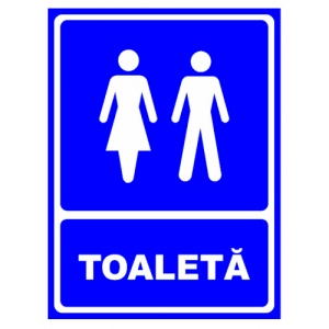 Indicator Semn de toaleta, Sticker autocolant