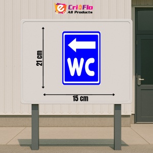 Indicator Semn de wc cu sageata la stanga, Sticker autocolant - Img 2