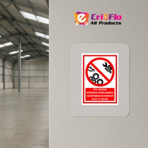 Indicator Semn este interzisa interventia pentru ungerea sau depanarea mecanismelor aflate in miscare, Sticker autocolant - Img 4