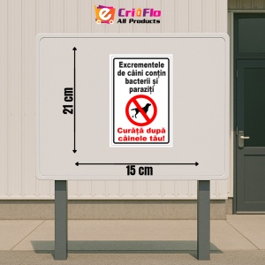 Indicator Semn excrementele de caini contin bacterii si paraziti curata dupa cainele tau, Sticker autocolant - Img 2
