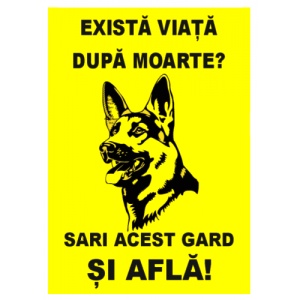 Indicator Semn exista viata dupa moarte sari acest gard si afla, Sticker autocolant