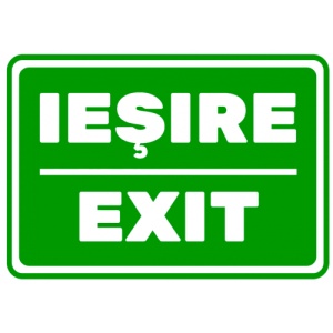 Indicator Semn exit iesire, Sticker autocolant