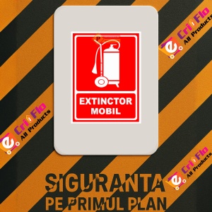 Indicator Semn extinctor mobil, Sticker autocolant - Img 3