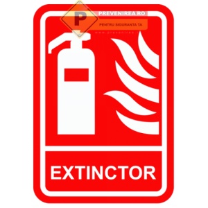 Indicator Semn extinctor, Sticker autocolant