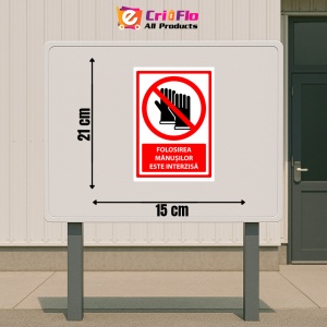 Indicator Semn folosirea manusilor este interzisa, Sticker autocolant - Img 2
