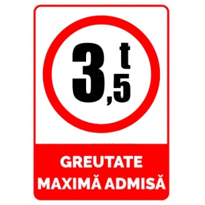 Indicator Semn greutate maxima admisa de 3,5 t, Sticker autocolant