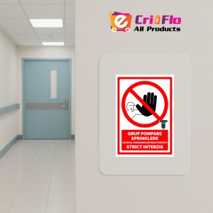 Indicator Semn grup pompare sprinklere accesul persoanelor neautorizate strict interzis, Sticker autocolant - Img 5