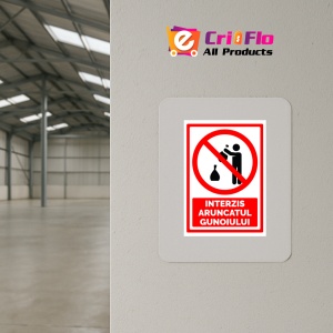 Indicator Semn interzis aruncatul gunoiului, Sticker autocolant - Img 4