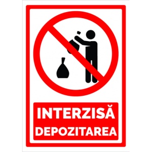 Indicator Semn interzisa depozitarea, Sticker autocolant