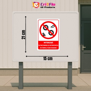 Indicator Semn interzisa intretinerea si interventia in timpul functionarii, Sticker autocolant - Img 2