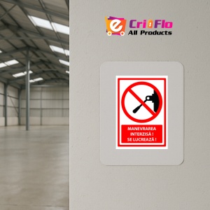 Indicator Semn manevrarea interzisa se lucreaza, Sticker autocolant - Img 4