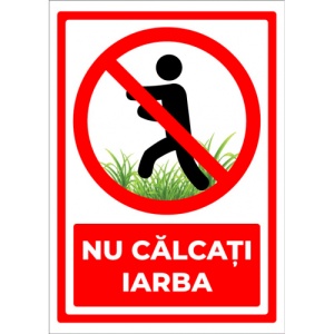 Indicator Semn nu calcati pe iarba, Sticker autocolant