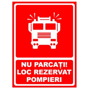 Indicator Semn nu parcati loc rezervat pompieri, Sticker autocolant - Img 1