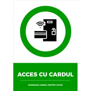 Indicator Semn pentru acces cu cardul scaneaza cardul pentru acces, Sticker autocolant