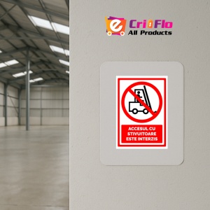 Indicator Semn pentru accesul cu stivuitoare este interzis, Sticker autocolant - Img 4
