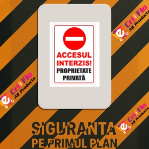 Indicator Semn pentru accesul interzis proprietate privata, Sticker autocolant - Img 3
