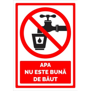Indicator Semn pentru apa nu este buna de baut, Sticker autocolant