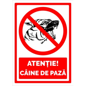 Indicator Semn pentru atentie caine de paza, Sticker autocolant