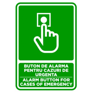 Indicator Semn pentru buton de alarma pentru cazuri de urgenta, Sticker autocolant