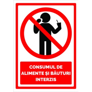 Indicator Semn pentru consumul de alimente si bauturi interzis, Sticker autocolant