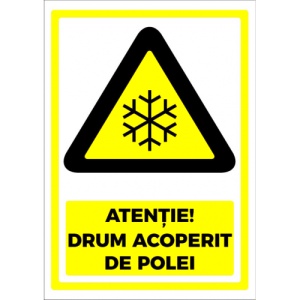 Indicator Semn pentru drum acoperit cu polei, Sticker autocolant