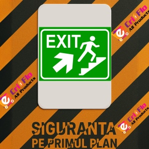 Indicator Semn pentru exit pe scari dreapta sus, Sticker autocolant - Img 3