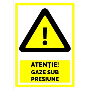 Indicator Semn pentru gaze sub presiune, Sticker autocolant